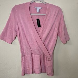 🎈soldE🎈White House Black Market Old Rose Pink Wrap Knit Top
